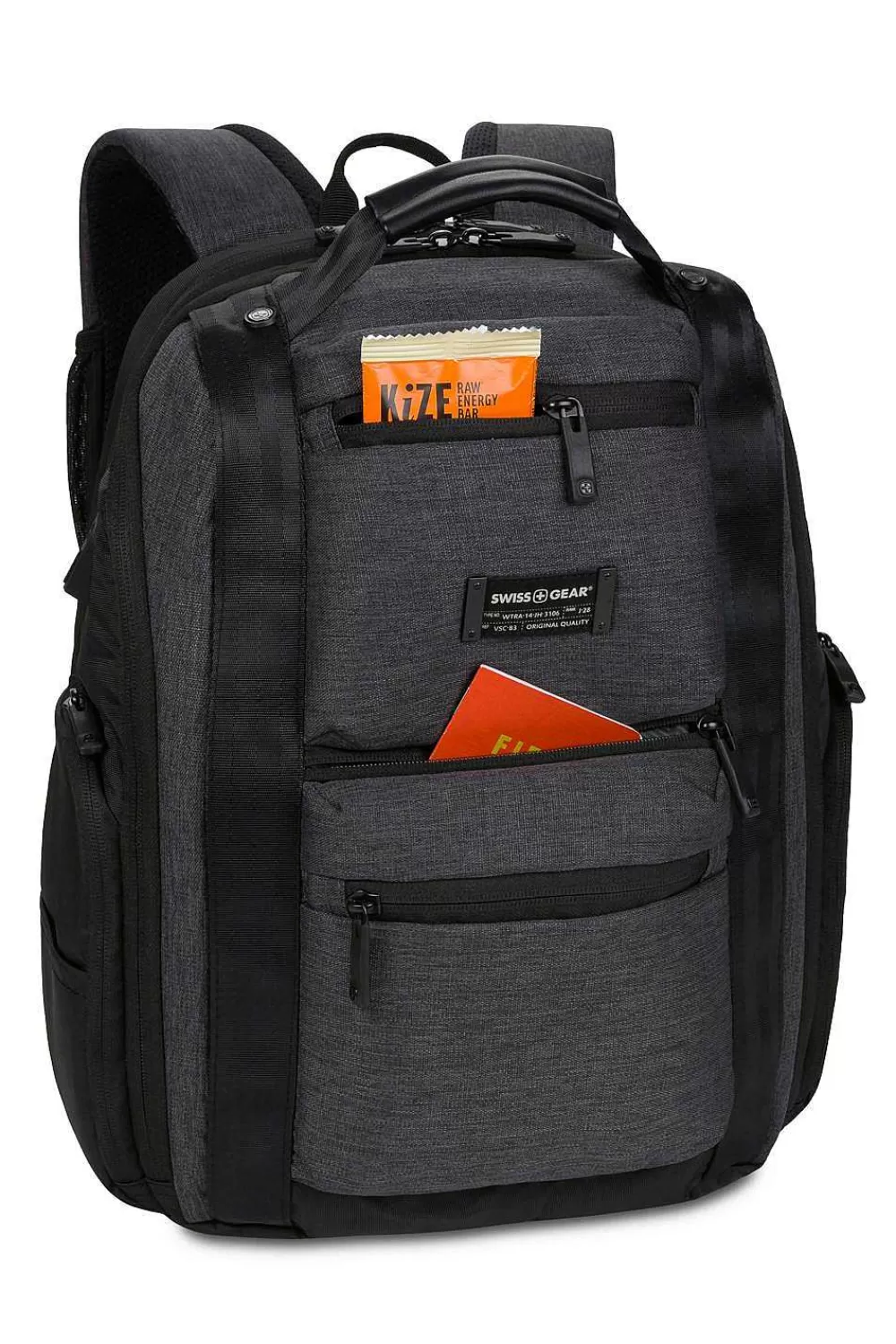 SWISSGEAR 3671 Usb Scansmart Laptop Backpack - Gray Heather/Black> Usb Power Ready Collection