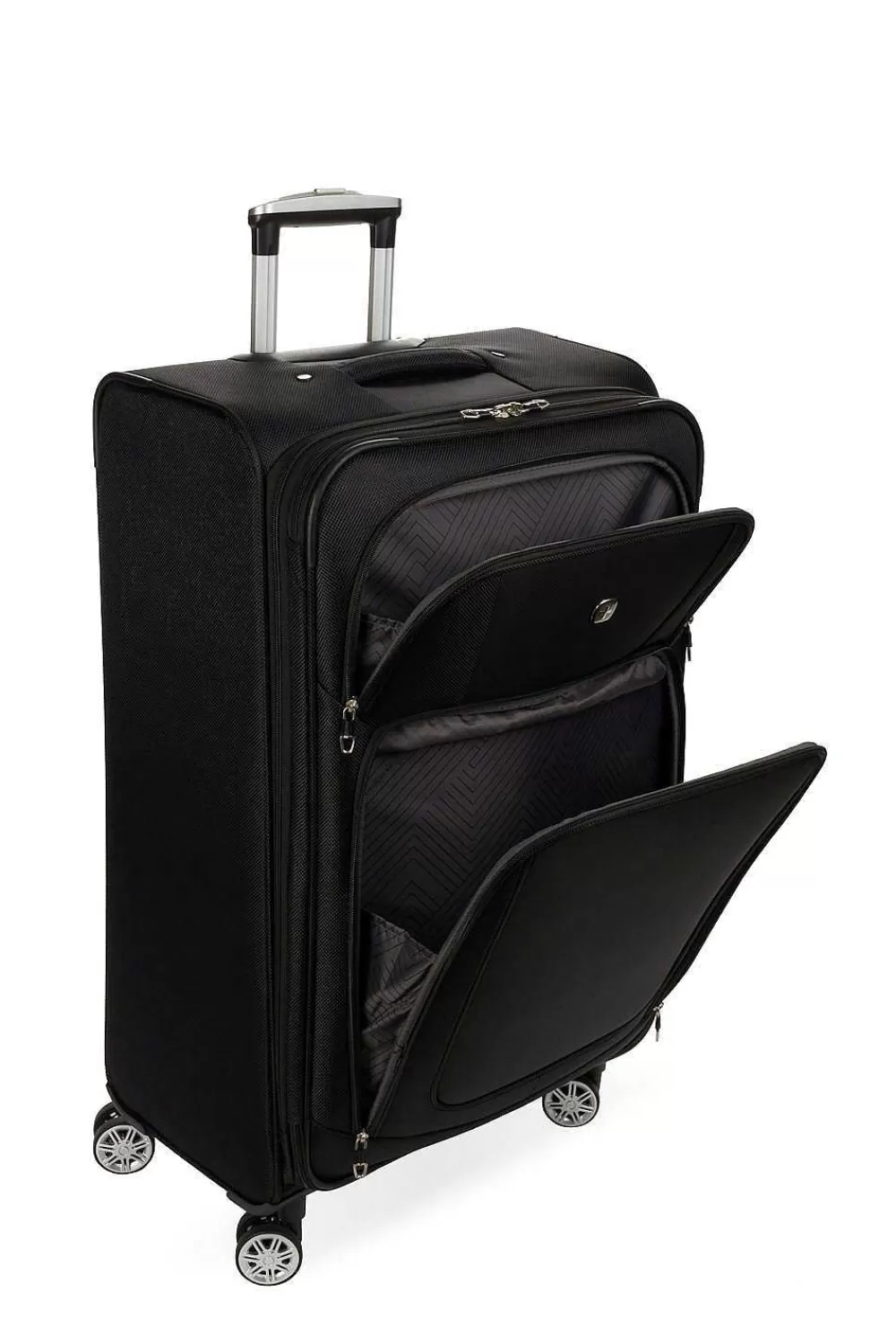 SWISSGEAR 7768 Expandable 3Pc Spinner Luggage Set - Black> Softside