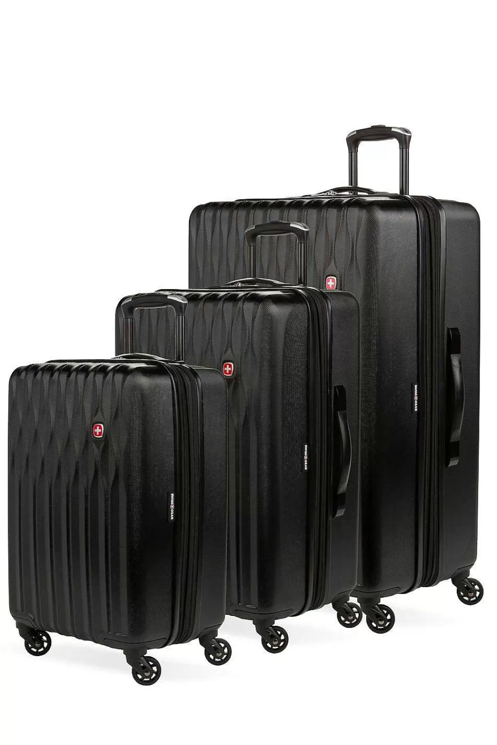 SWISSGEAR 8018 Expandable Hardside Spinner 3Pc Luggage Set - Black> Luggage Sets