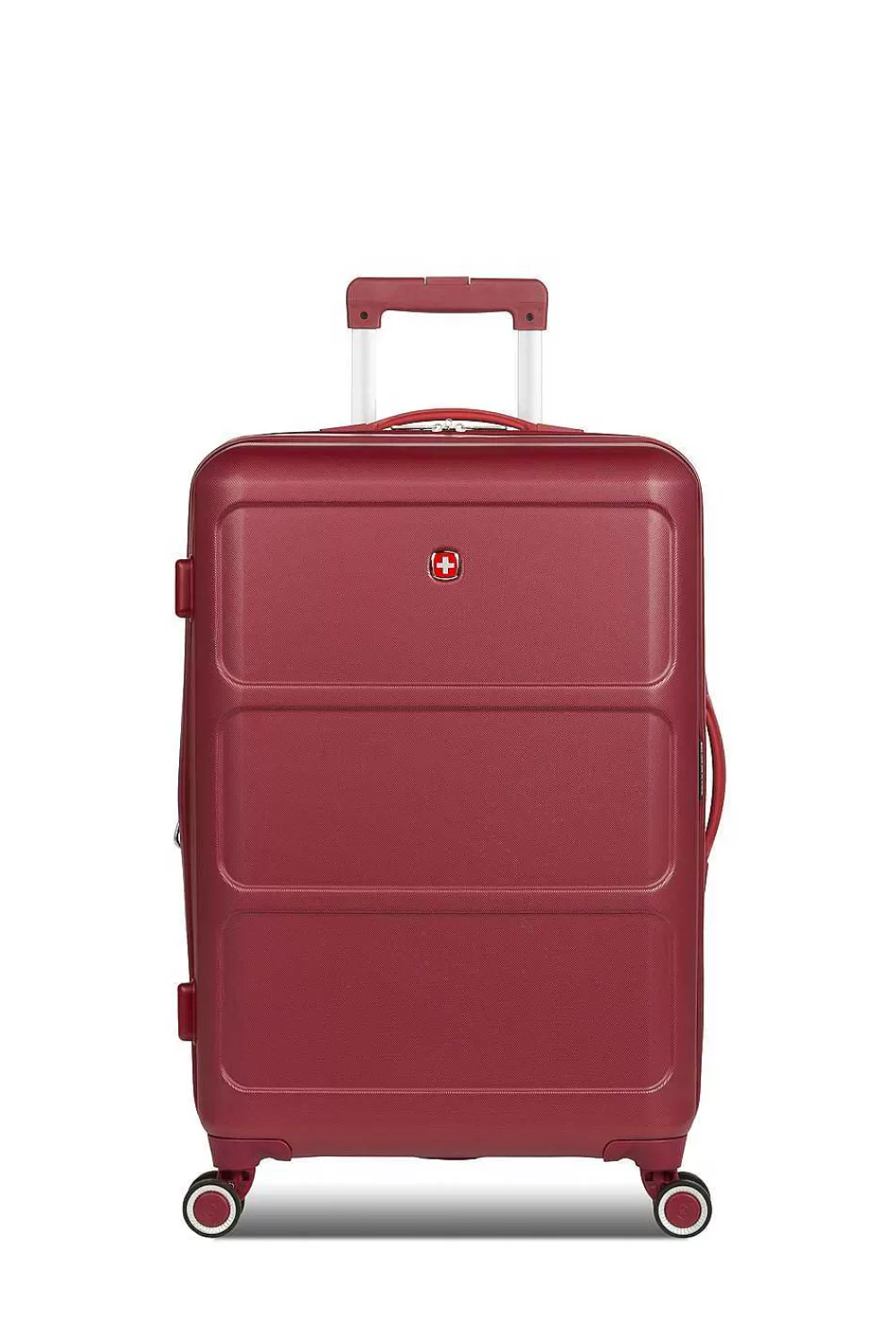 SWISSGEAR 8090 24" Expandable Hardside Spinner Luggage - Burgundy> Medium Checked