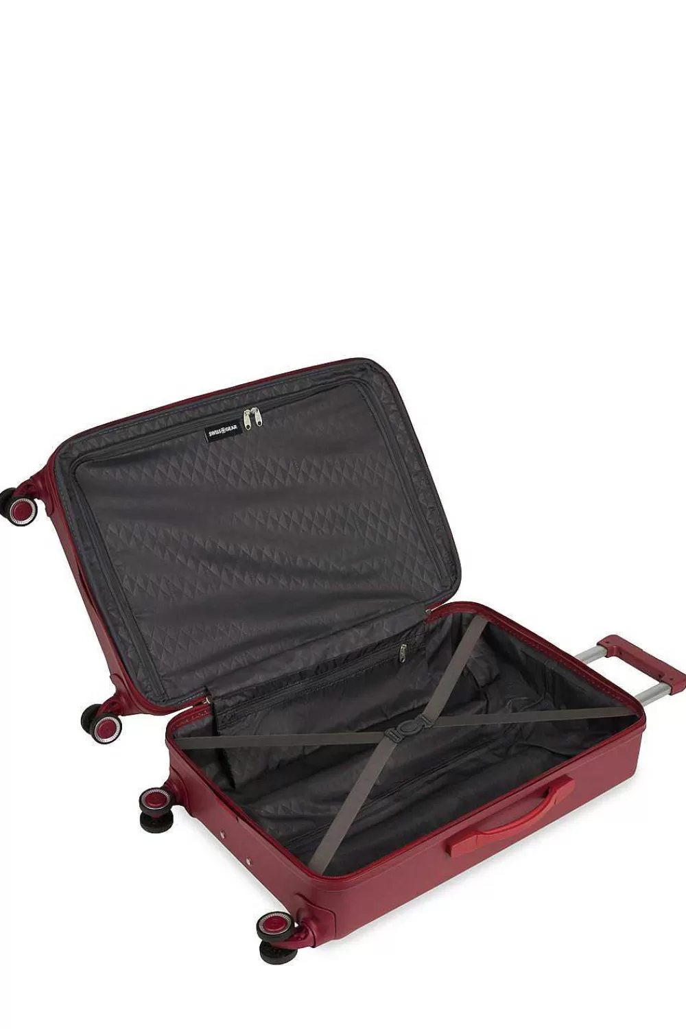 SWISSGEAR 8090 24" Expandable Hardside Spinner Luggage - Burgundy> Medium Checked