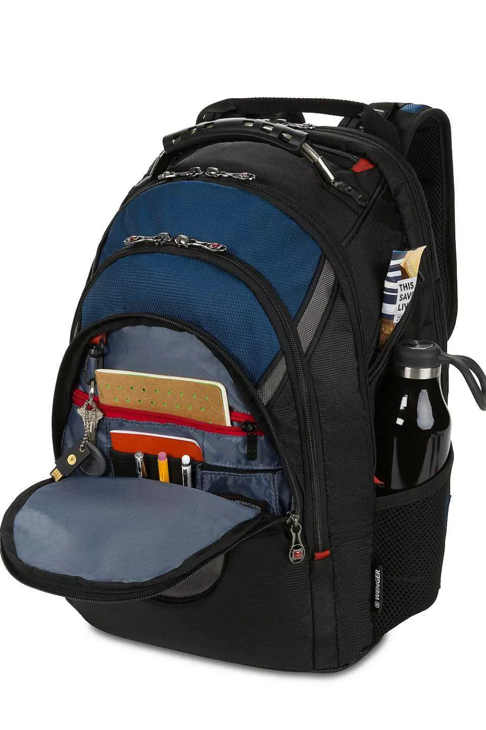 SWISSGEAR Wenger Ibex 17 Inch Laptop Backpack - Black/Gray/Blue> Wenger Backpacks