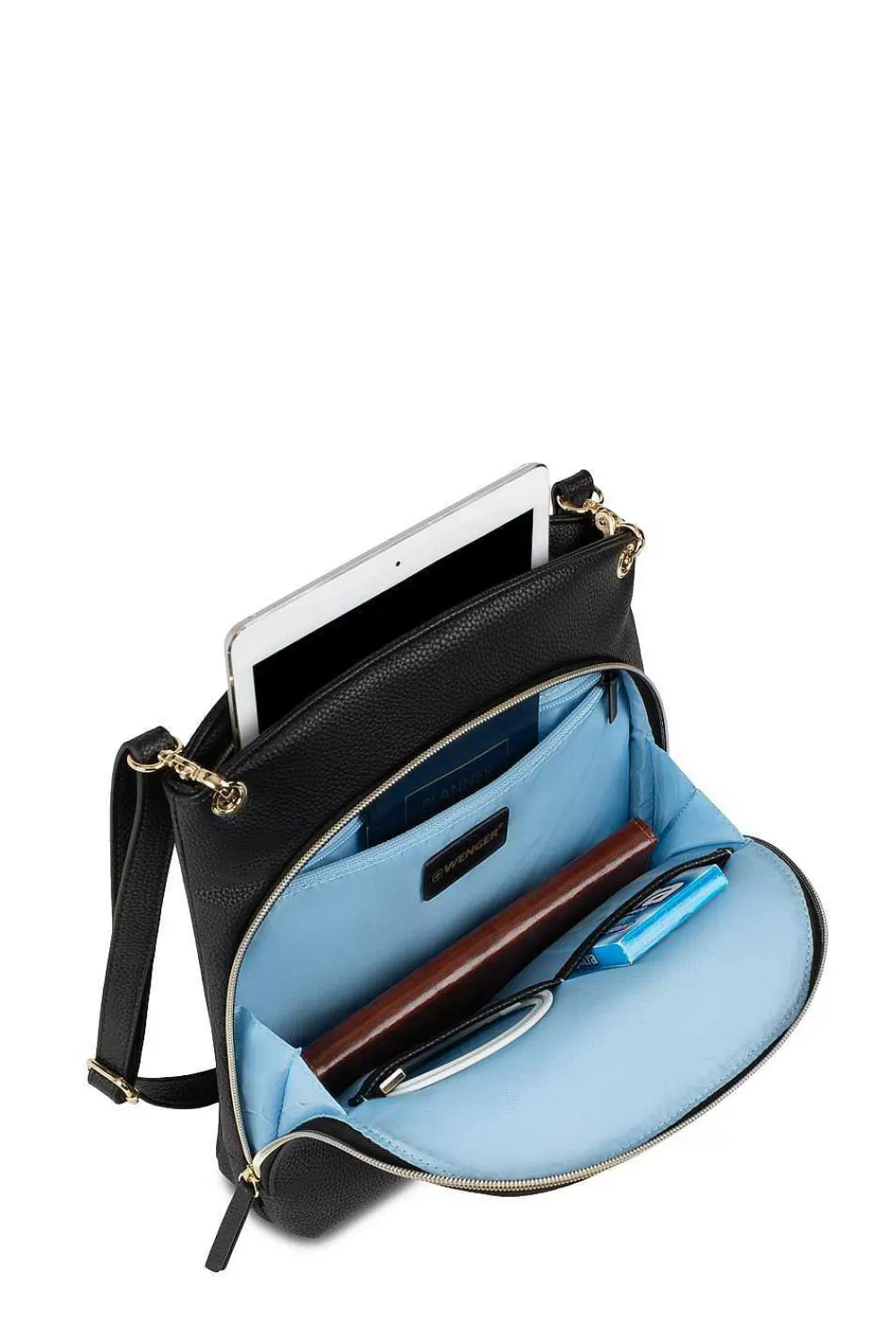 SWISSGEAR Wenger Leasophie Tablet Crossbody Bag - Black/Sky Blue> Wenger Bags & Cases